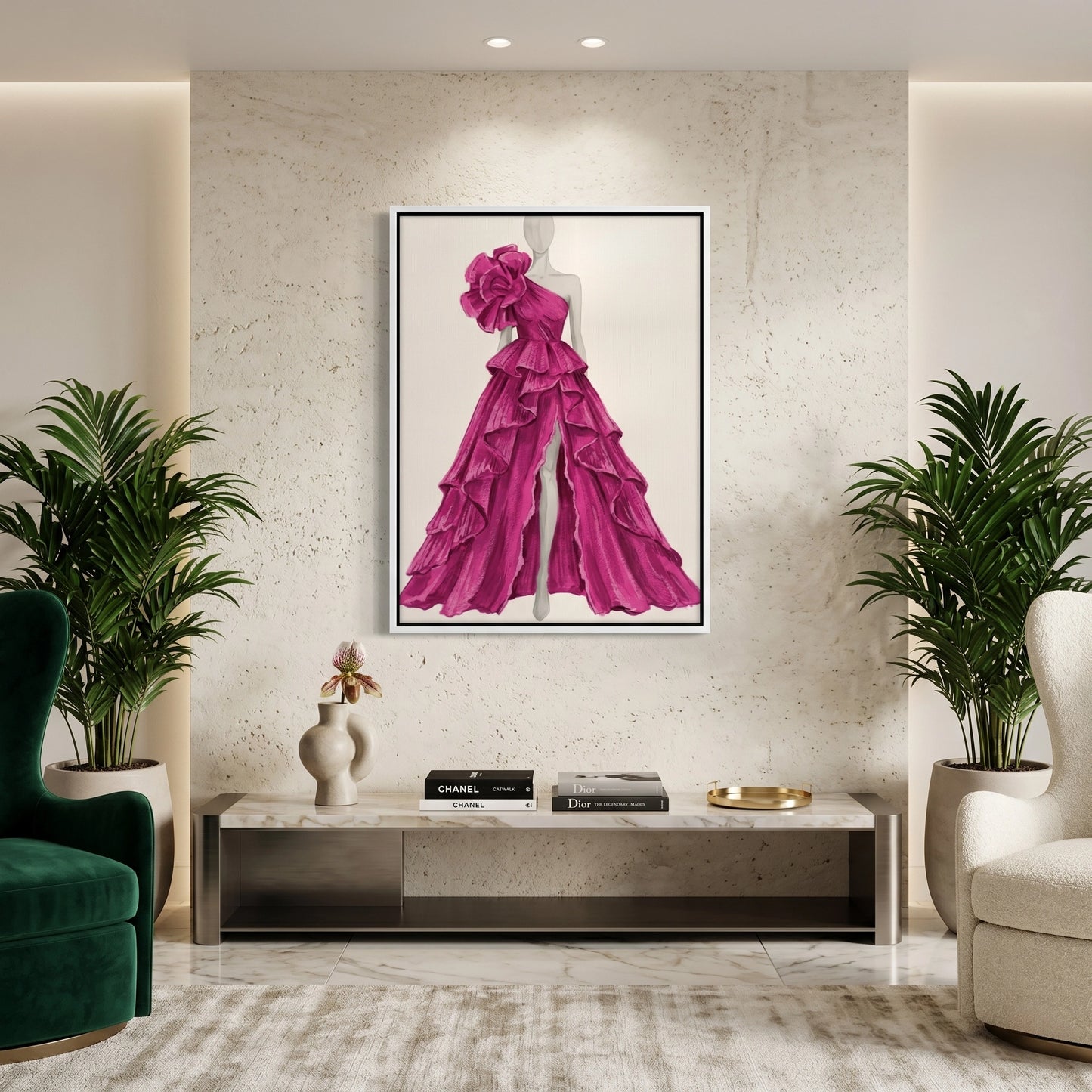 2Hot Pink Gown - Canvas