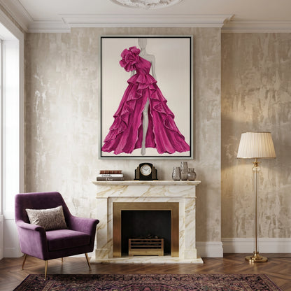 Hot Pink Gown - Canvas