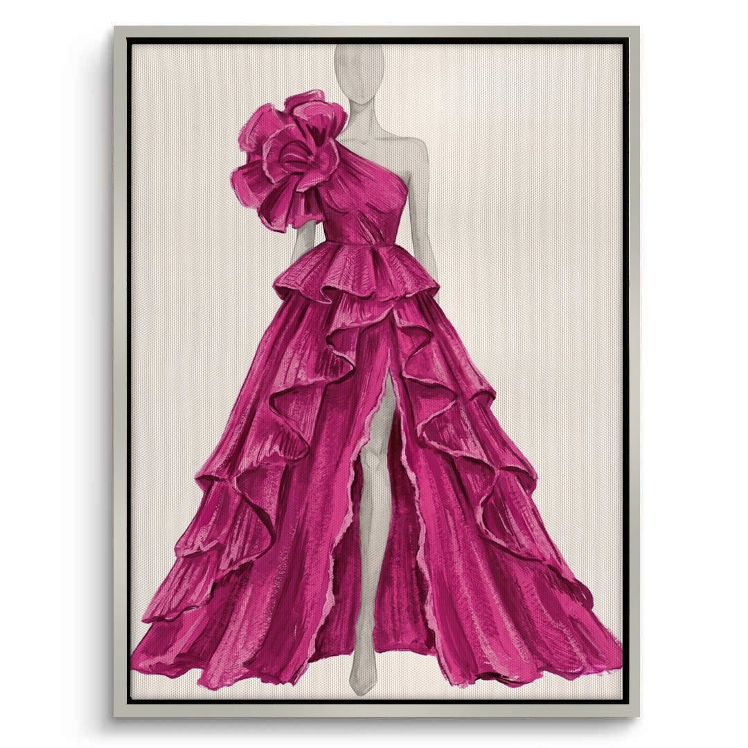 2Hot Pink Gown - Canvas