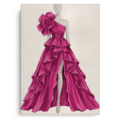 Hot Pink Gown - Canvas