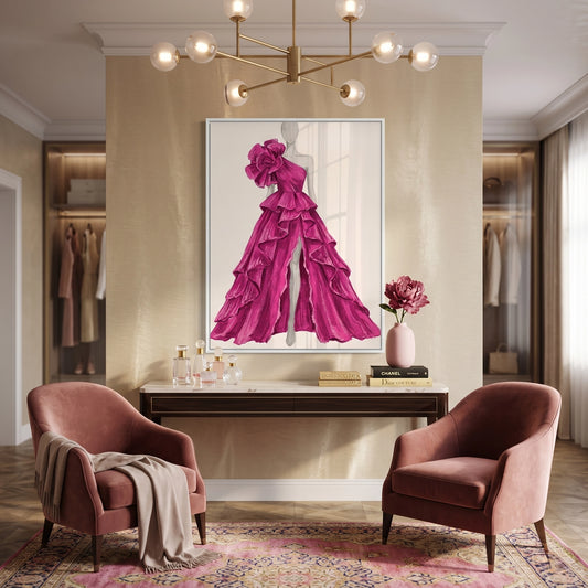 Hot Pink Gown - Fine Art