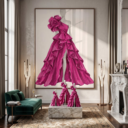 Hot Pink Gown - Fine Art