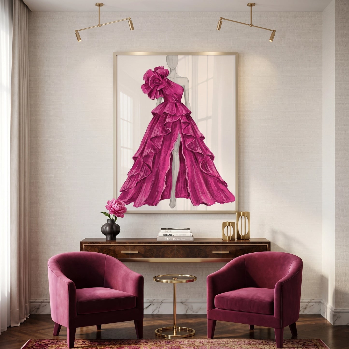 2Hot Pink Gown - Fine Art