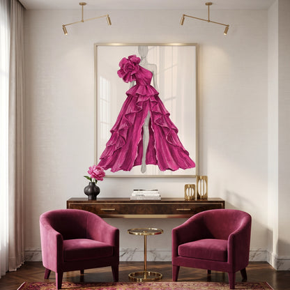 Hot Pink Gown - Fine Art