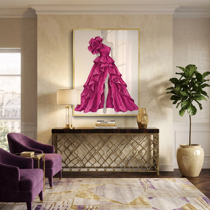 Hot Pink Gown - Fine Art