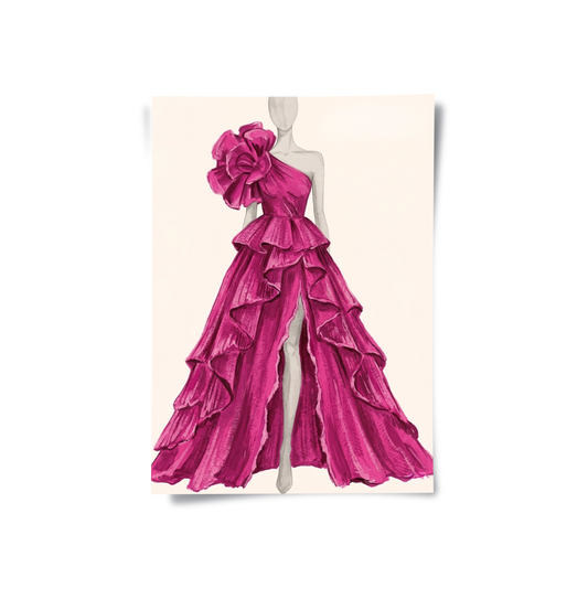 Hot Pink Gown - Poster