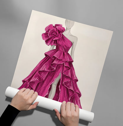 Hot Pink Gown - Poster