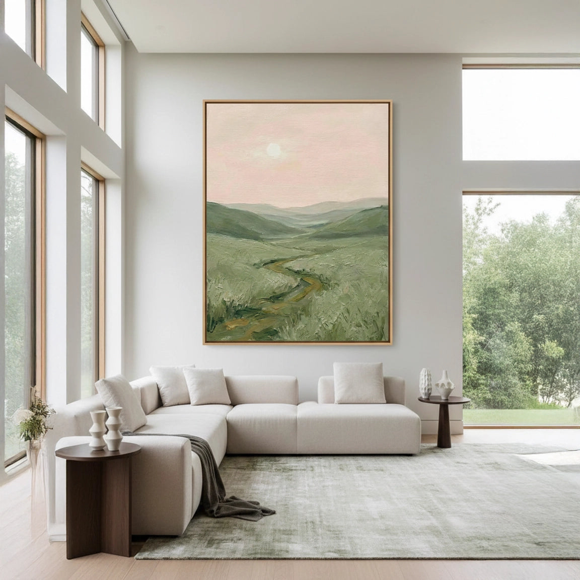 2Impasto Green Hillside Painting #IGHI440