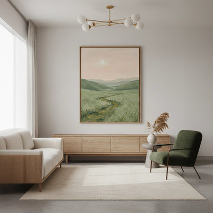 Impasto Green Hillside Painting #IGHI440
