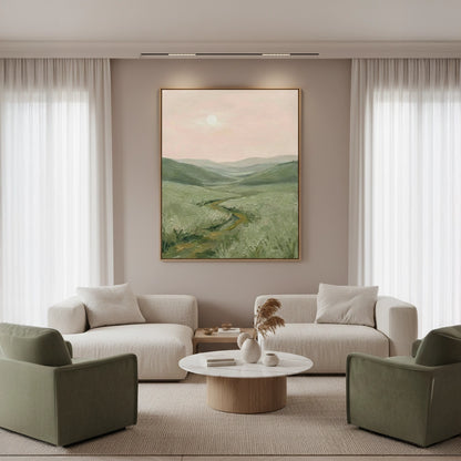 Impasto Green Hillside Painting #IGHI440
