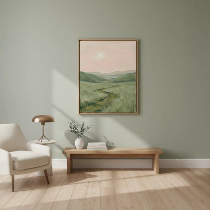 Impasto Green Hillside Painting #IGHI440