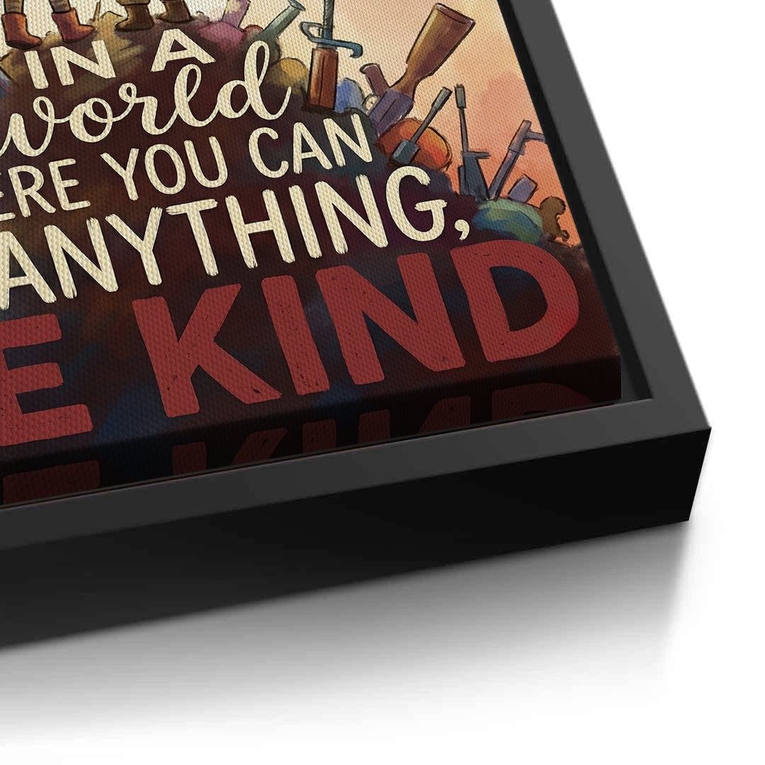 2In a World Where You Can Be Anything Be Kind - Canvas