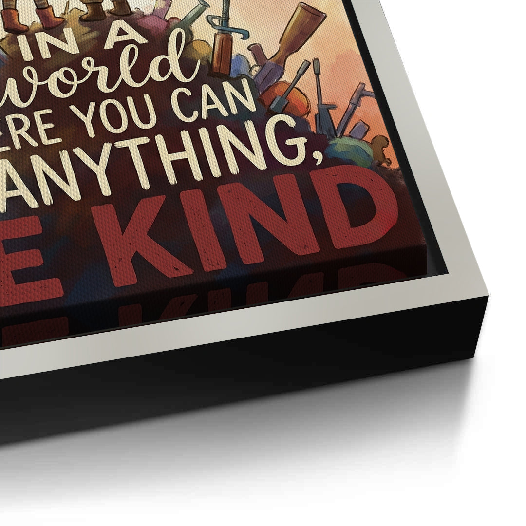 2In a World Where You Can Be Anything Be Kind - Canvas