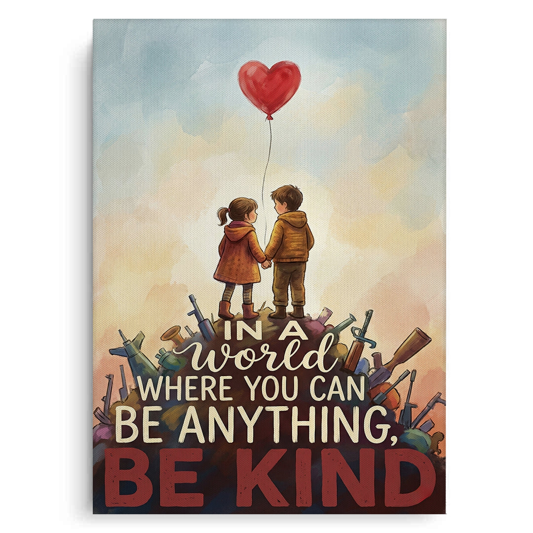 2In a World Where You Can Be Anything Be Kind - Canvas