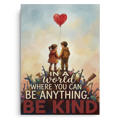 In a World Where You Can Be Anything Be Kind - Canvas
