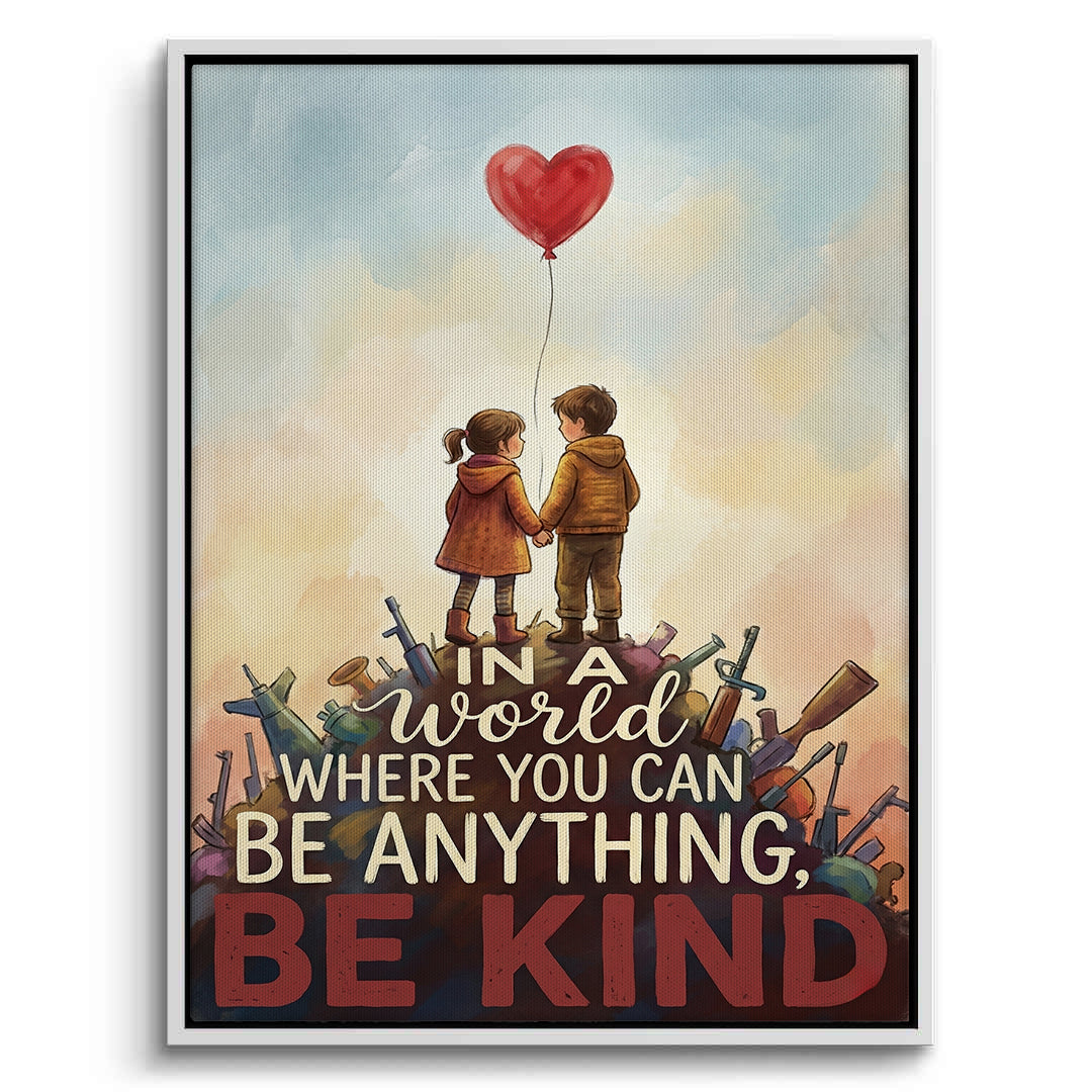 2In a World Where You Can Be Anything Be Kind - Canvas