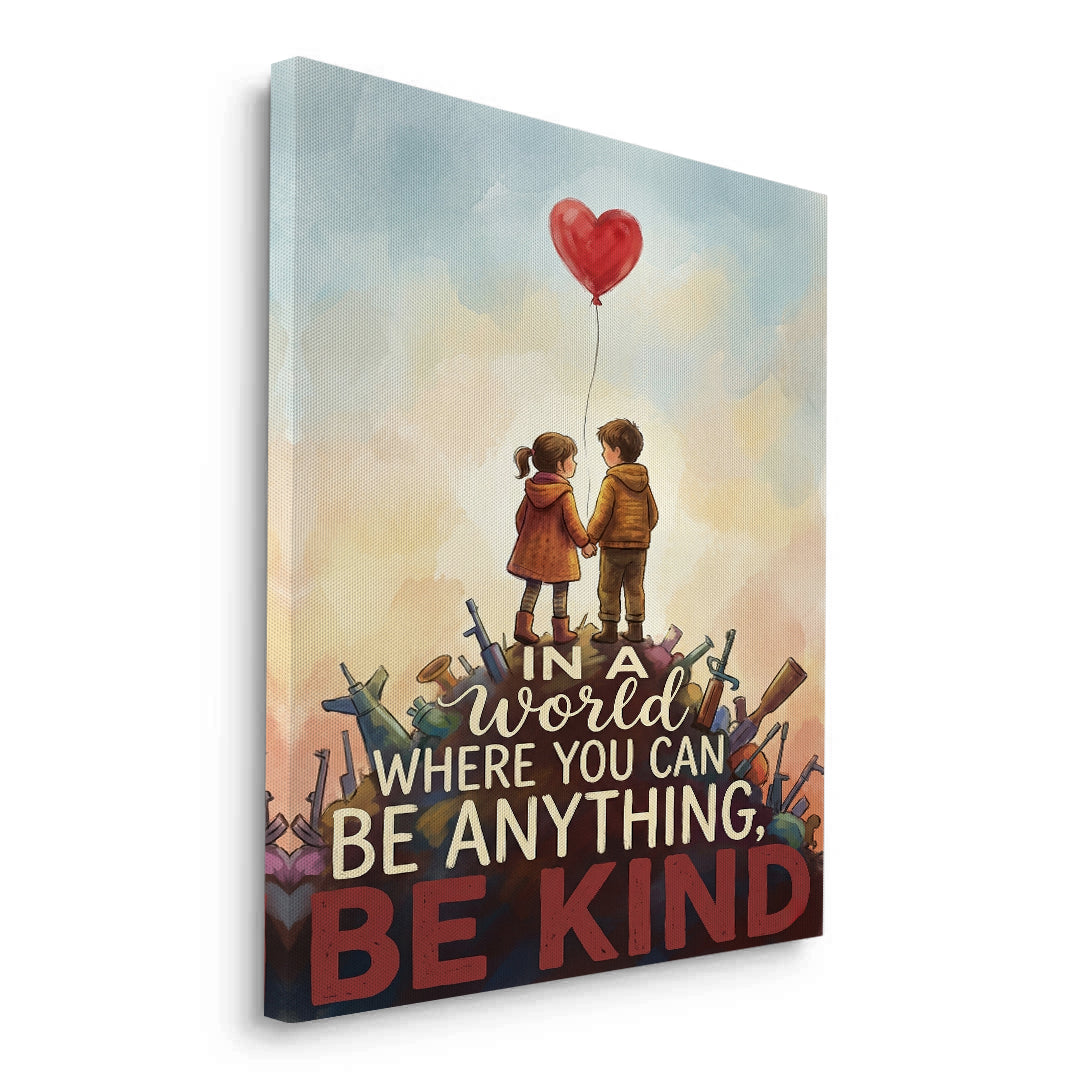 2In a World Where You Can Be Anything Be Kind - Canvas