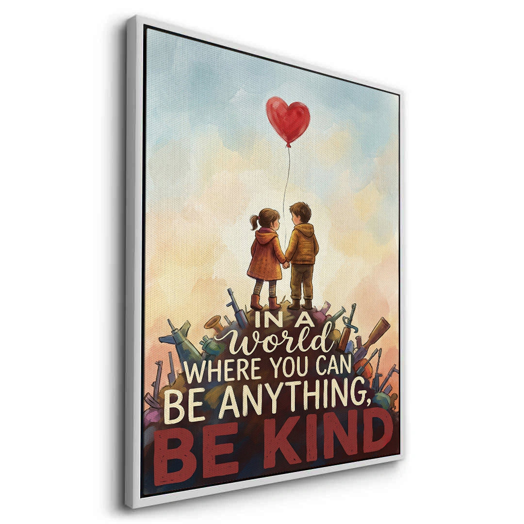 2In a World Where You Can Be Anything Be Kind - Canvas