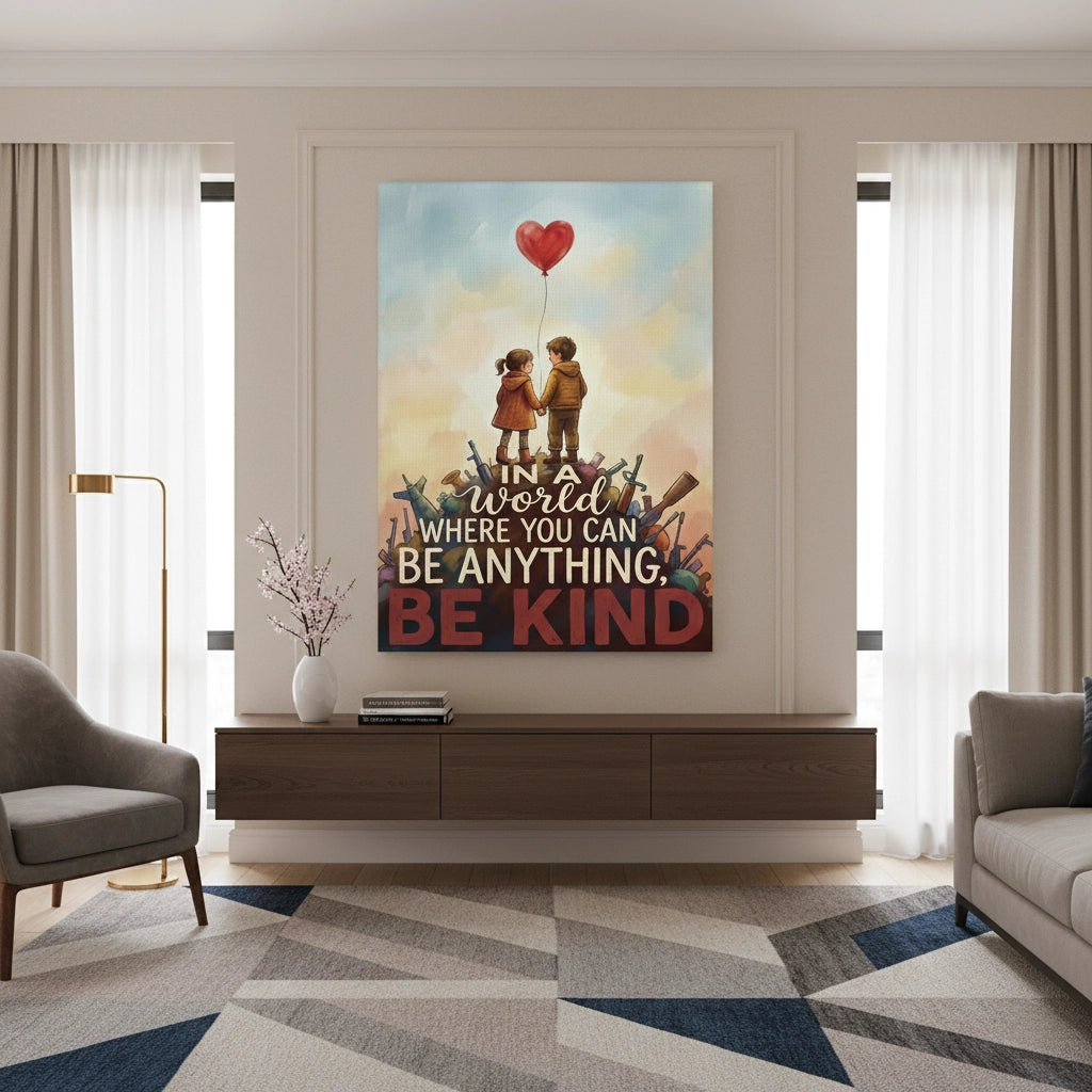 2In a World Where You Can Be Anything Be Kind - Canvas