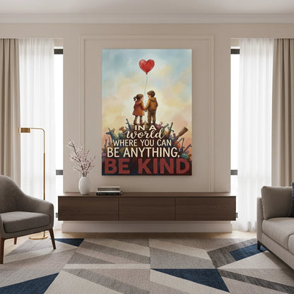 In a World Where You Can Be Anything Be Kind - Canvas