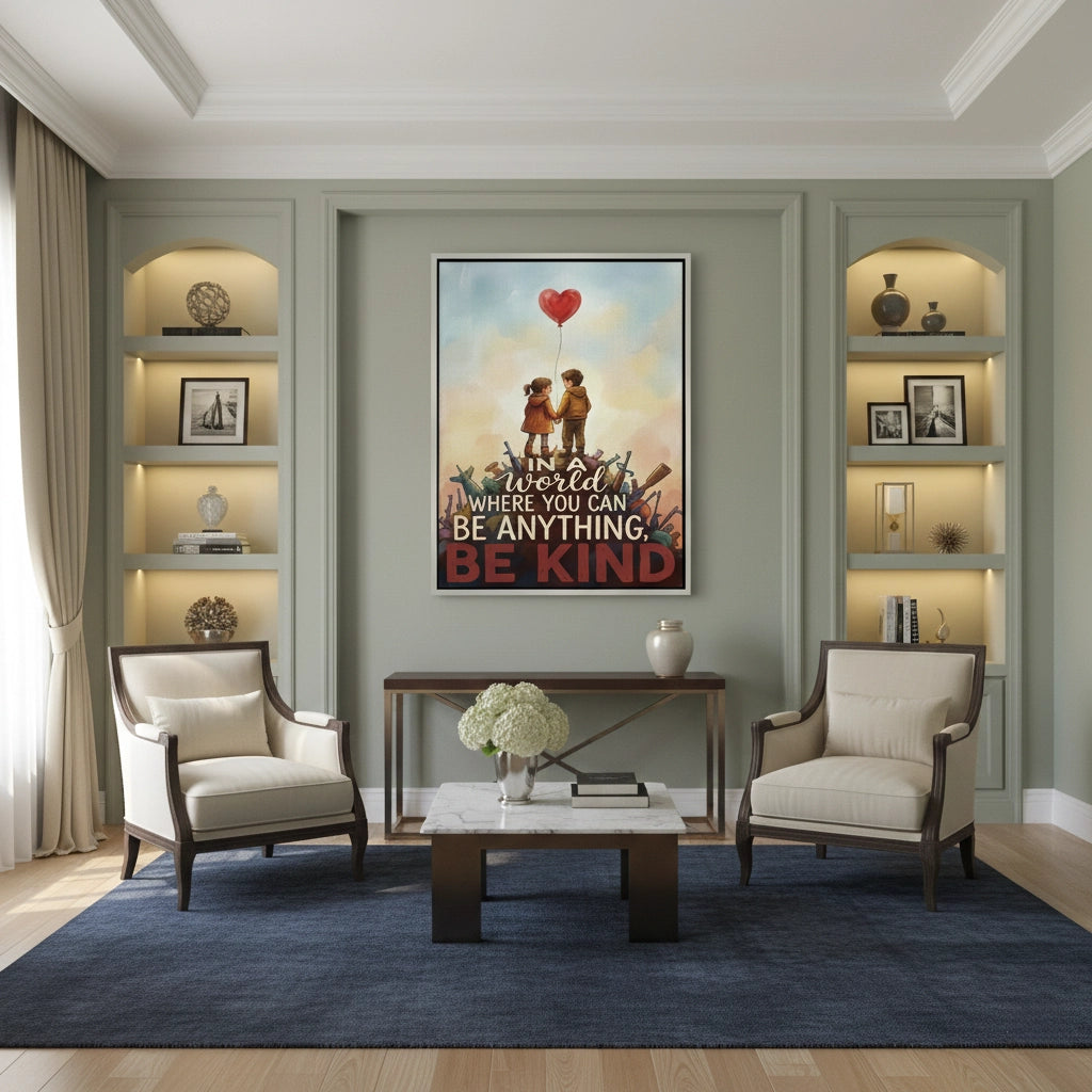 2In a World Where You Can Be Anything Be Kind - Canvas