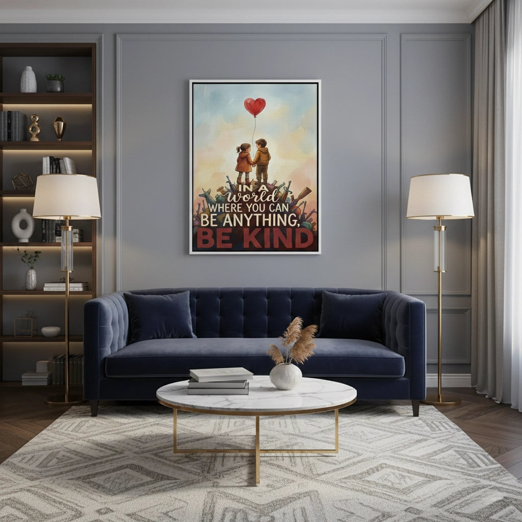 2In a World Where You Can Be Anything Be Kind - Canvas