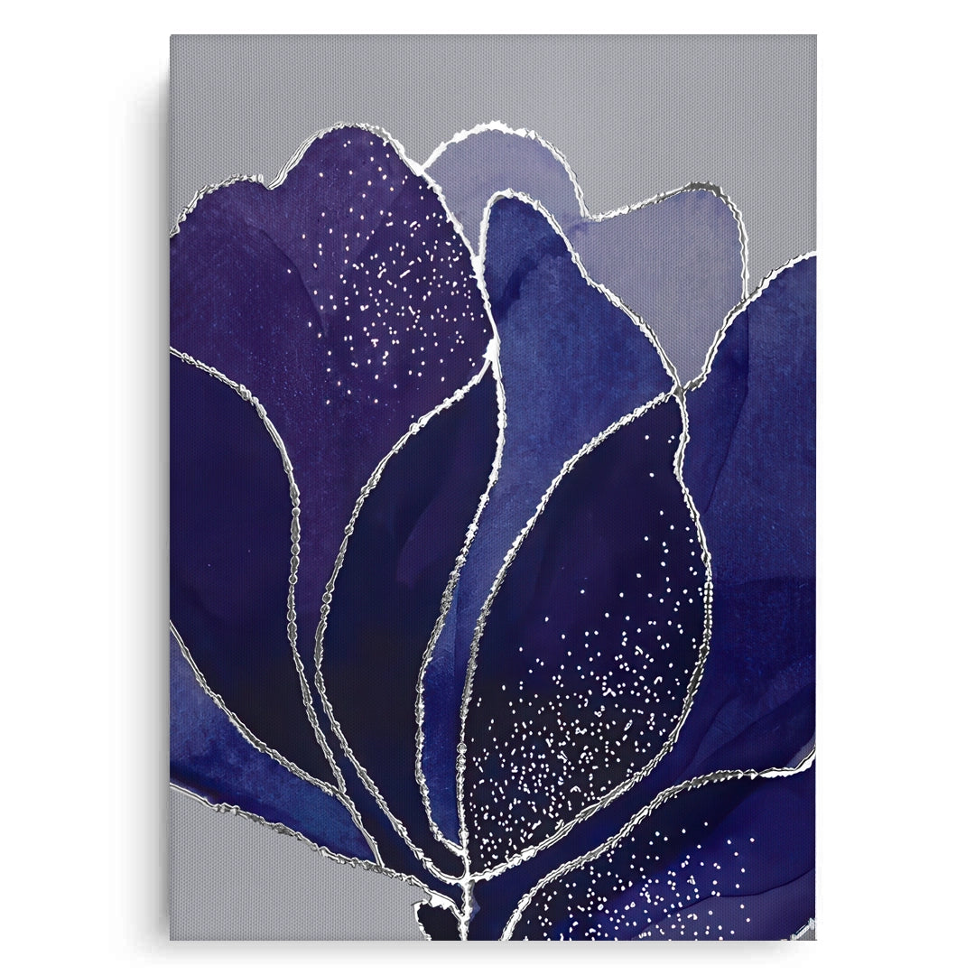 2Indigo Sparkle Floral Set of 2 - Canvas