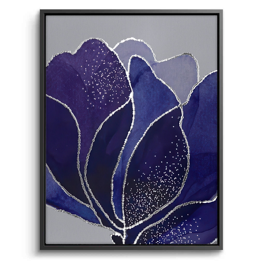 2Indigo Sparkle Floral Set of 2 - Canvas