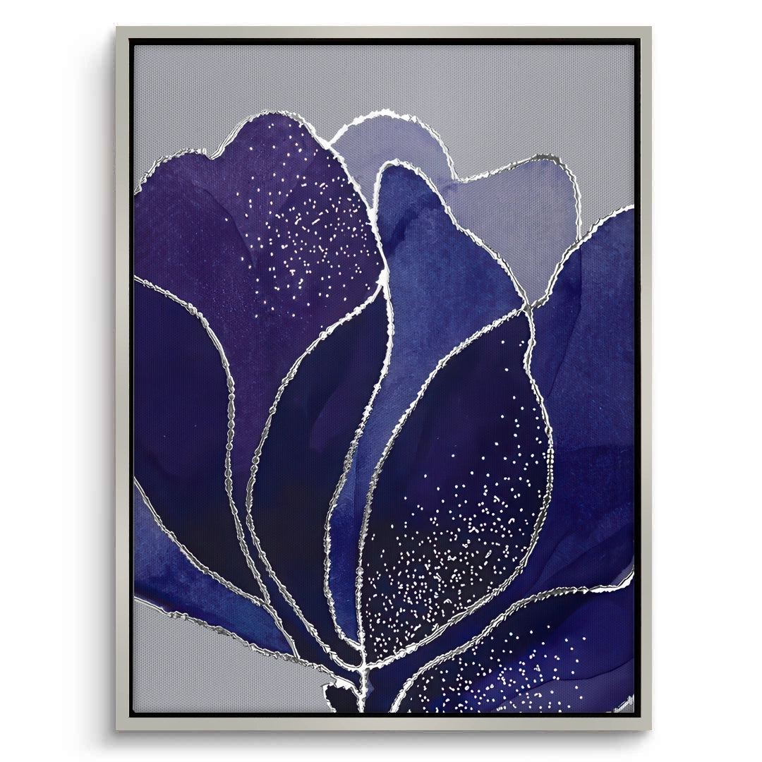 2Indigo Sparkle Floral Set of 2 - Canvas