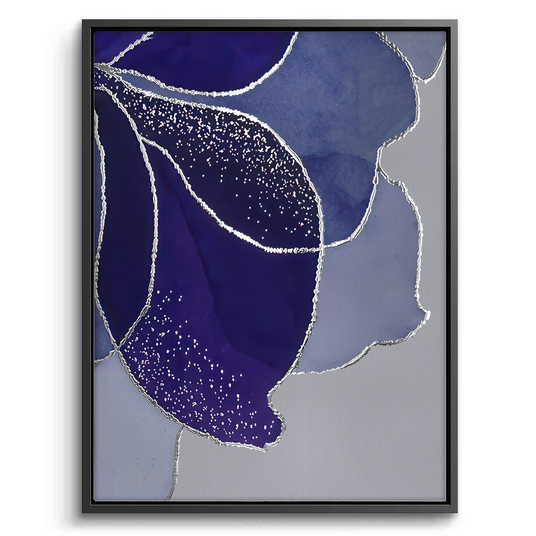 2Indigo Sparkle Floral Set of 2 - Canvas