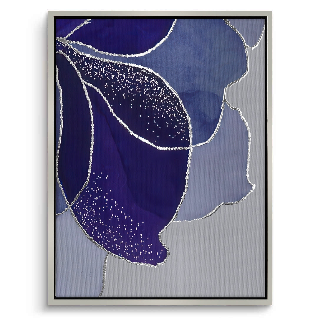 2Indigo Sparkle Floral Set of 2 - Canvas
