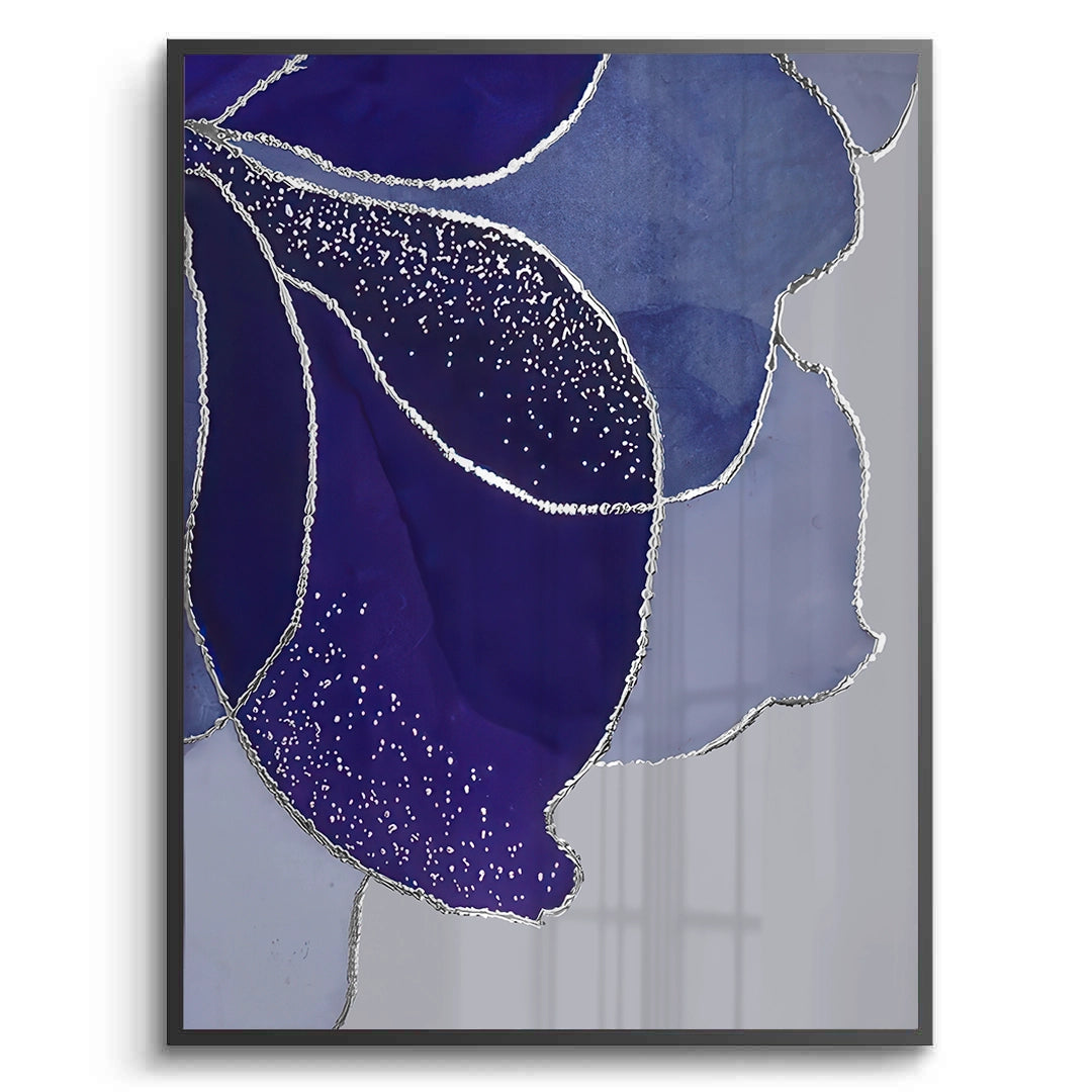 2Indigo Sparkle Floral Set of 2 - Fine Art