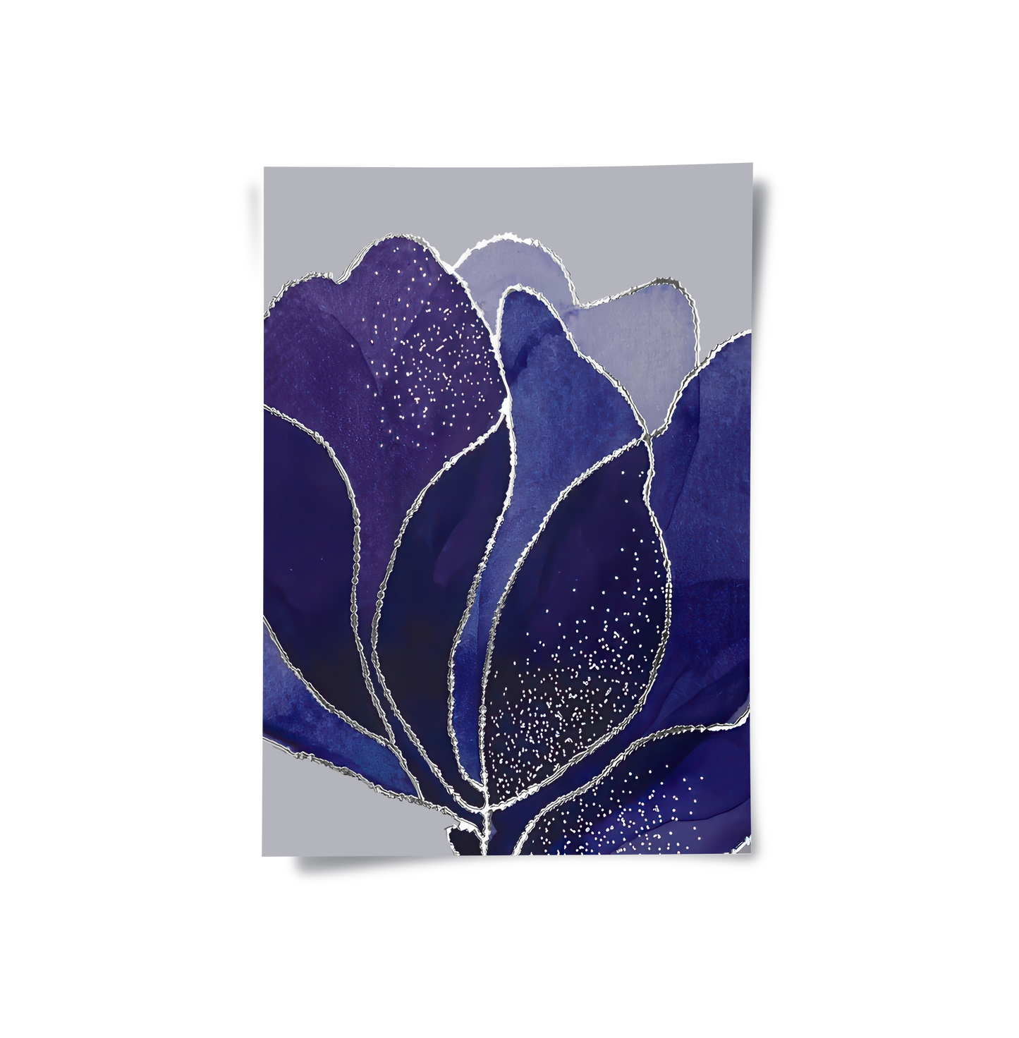 2Indigo Sparkle Floral Set of 2 - Poster