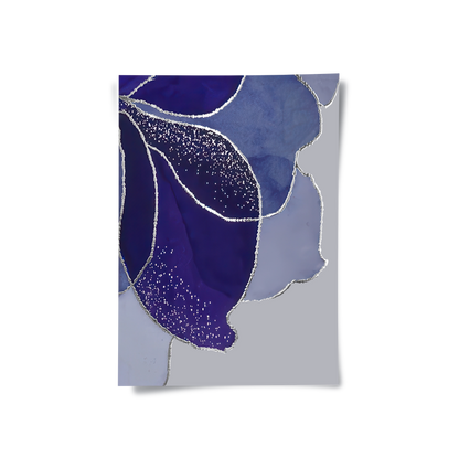 Indigo Sparkle Floral Set of 2 - Poster