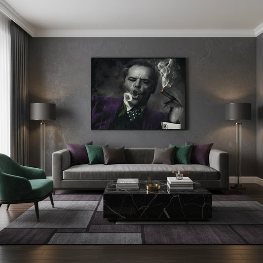 Jack Nicholson Joker Blowing Smoke - Canvas