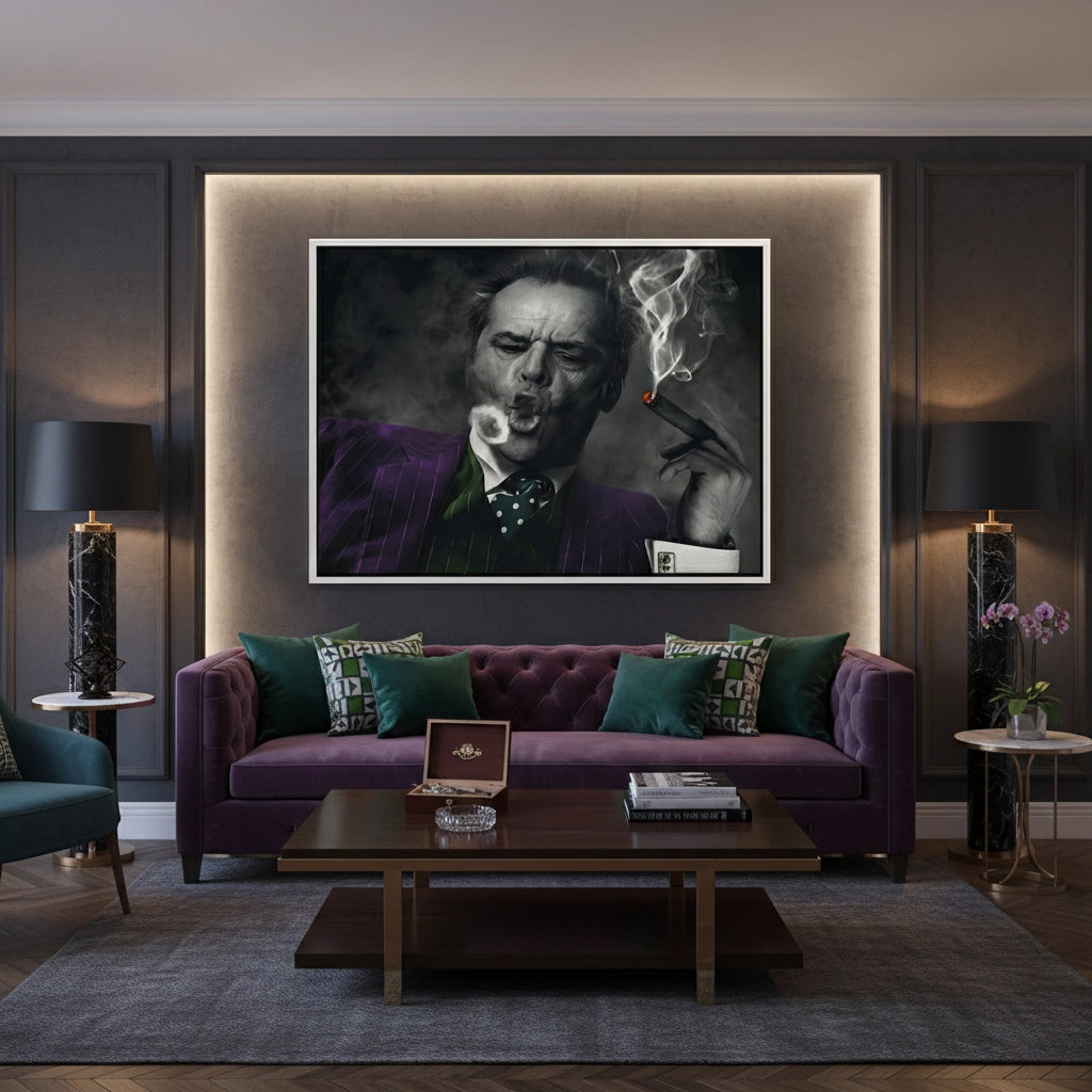 Jack Nicholson Joker Blowing Smoke - Canvas