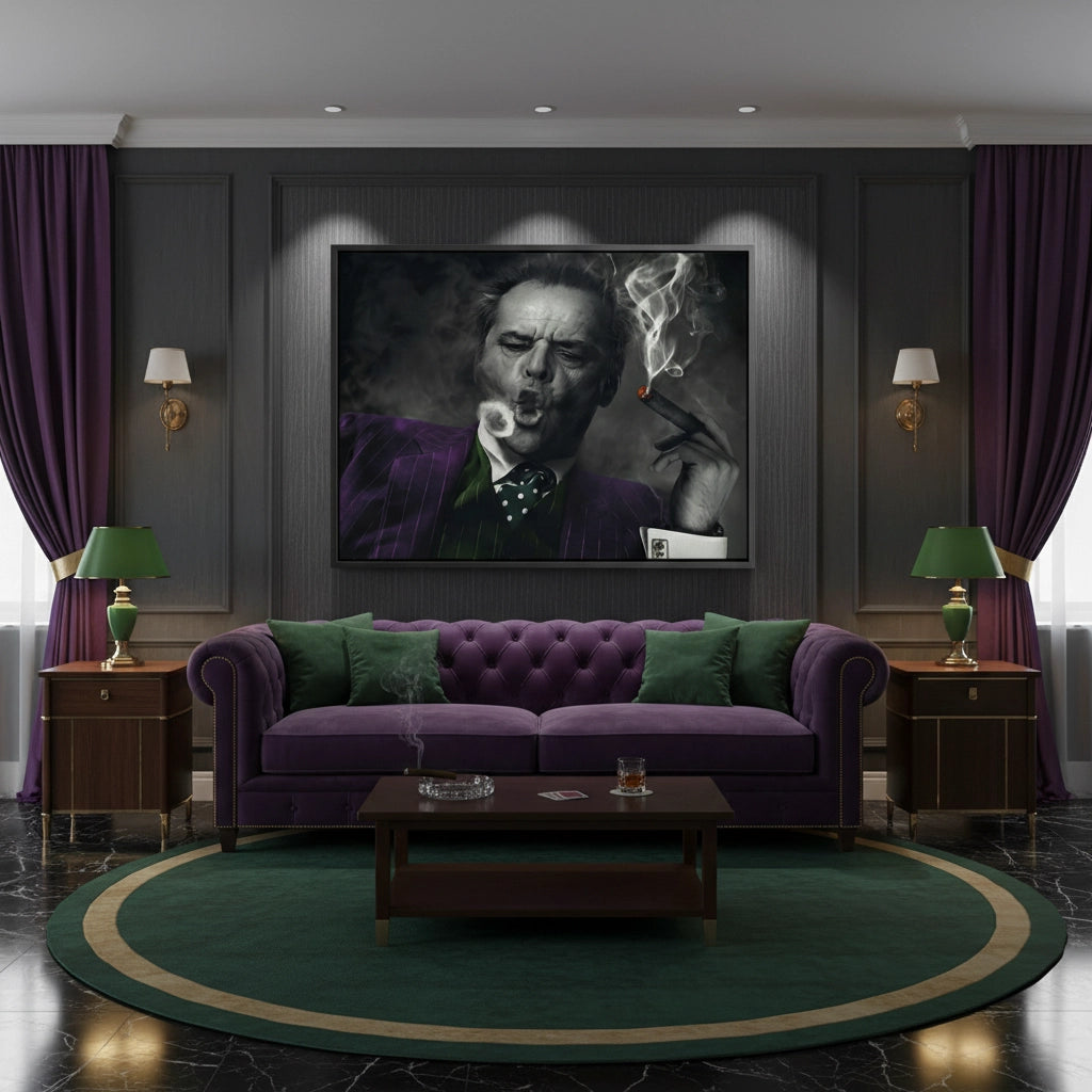 Jack Nicholson Joker Blowing Smoke - Canvas