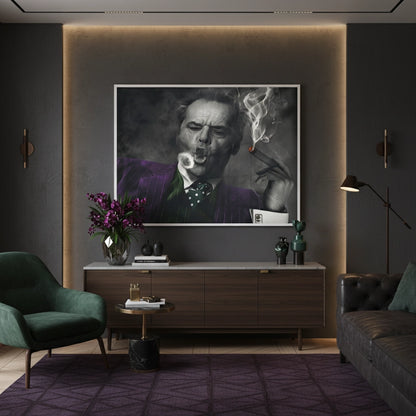 Jack Nicholson Joker Blowing Smoke - Fine Art