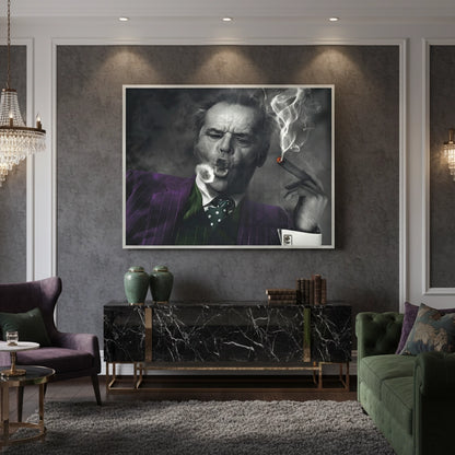 Jack Nicholson Joker Blowing Smoke - Fine Art