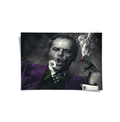 Jack Nicholson Joker Blowing Smoke - Poster