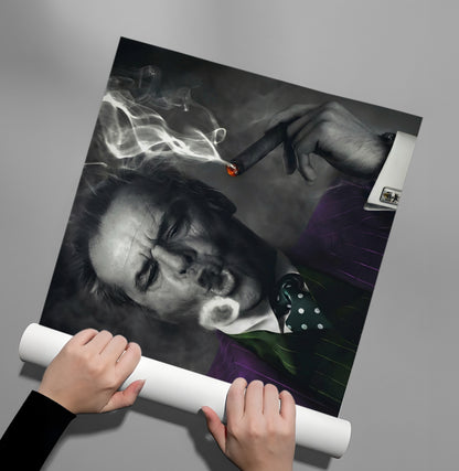 Jack Nicholson Joker Blowing Smoke - Poster