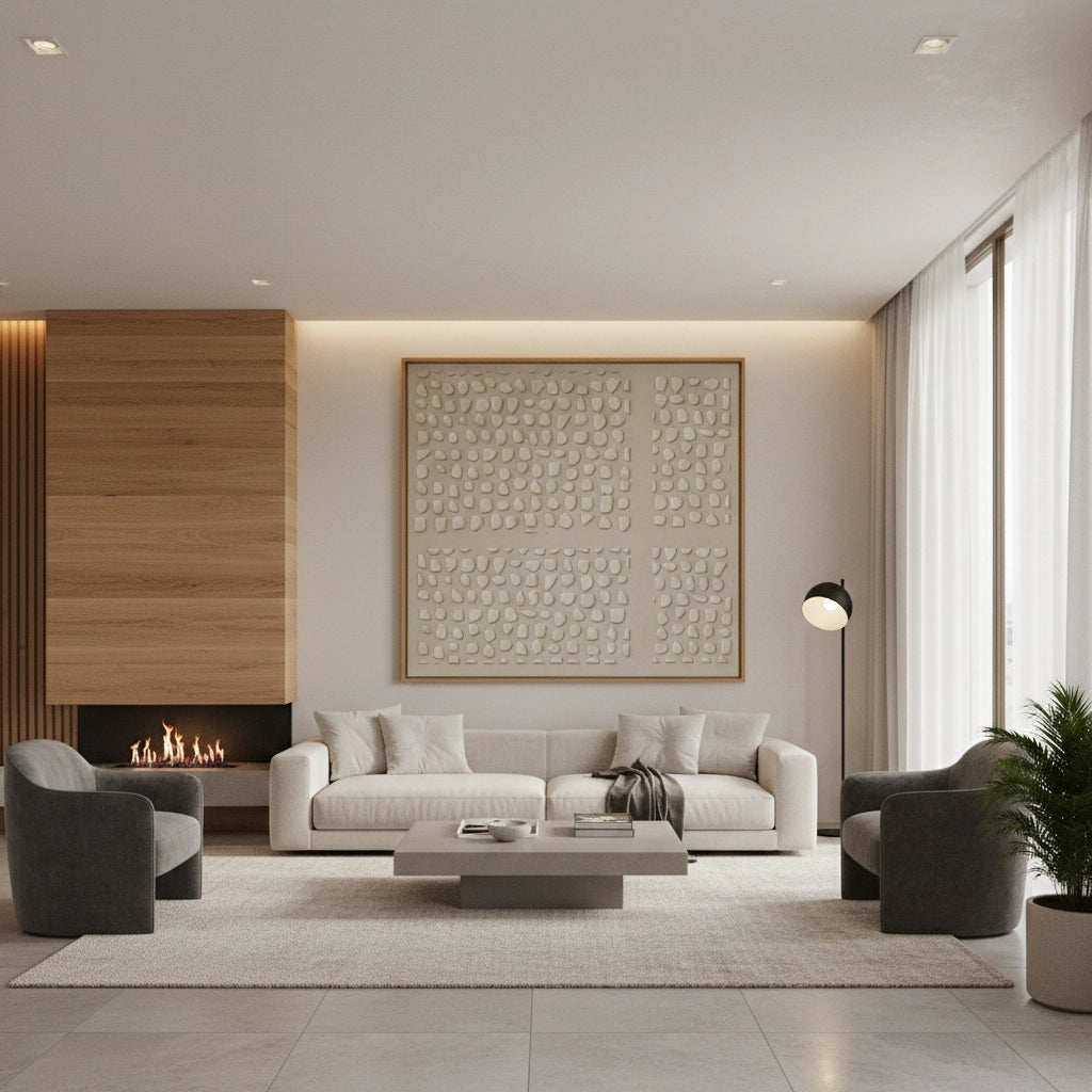2Japandi Taupe Dot Painting #JTDP550