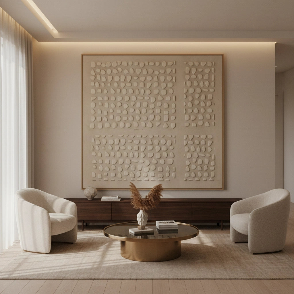 2Japandi Taupe Dot Painting #JTDP550