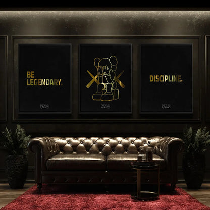 Kaws set of 3 - Canvas