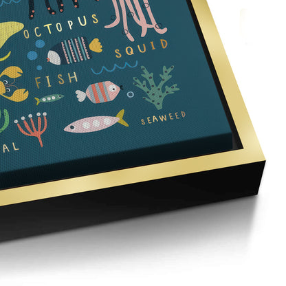 Kids Educational Sea Animals - Canvas