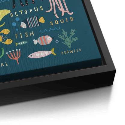 Kids Educational Sea Animals - Canvas