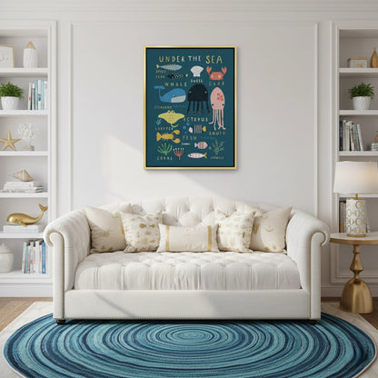 Kids Educational Sea Animals - Canvas