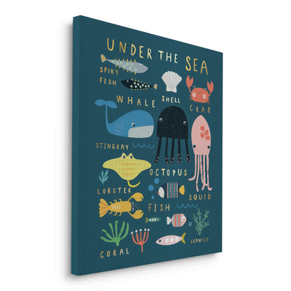 Kids Educational Sea Animals - Canvas