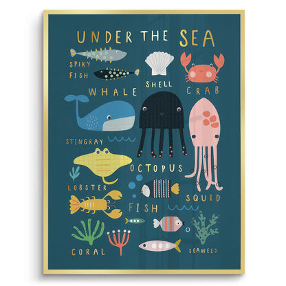Kids Educational Sea Animals - Fine Art