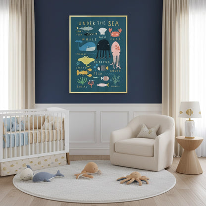 Kids Educational Sea Animals - Fine Art